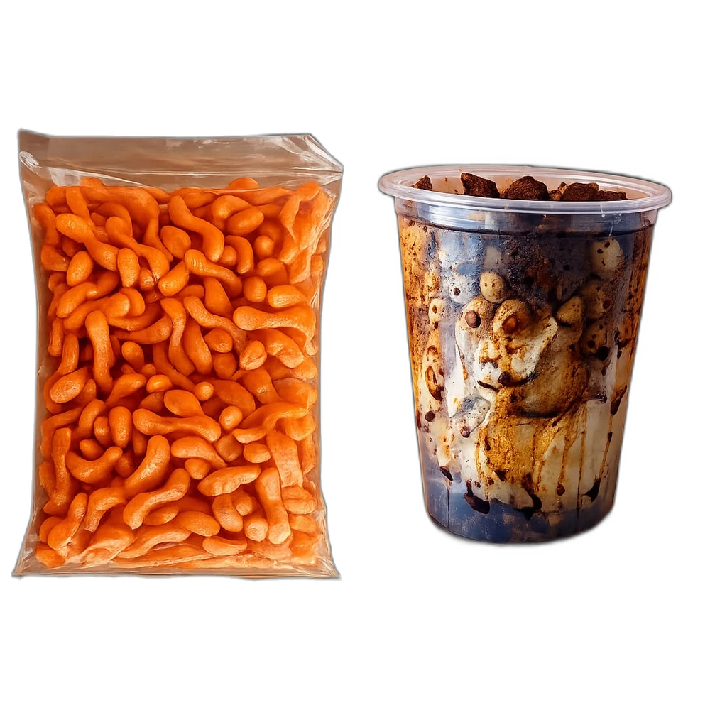 Papás de bote y lagrimitas preparadas con chamoy